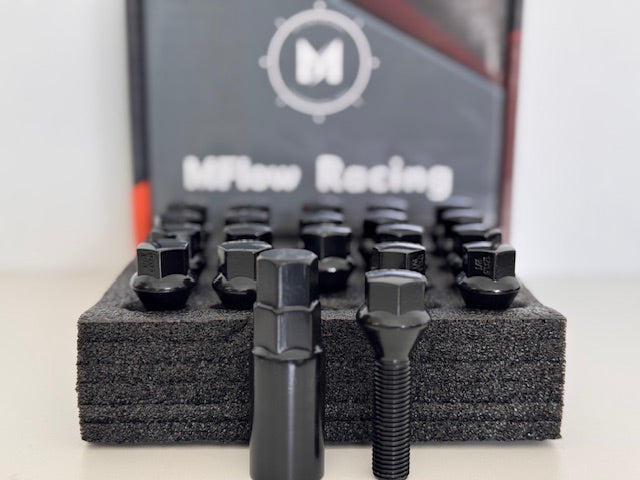 MFLOW Lug Bolt 12X1.5 T40MM L66MM HEX 17MM Conical Seat 20+KEY - Black