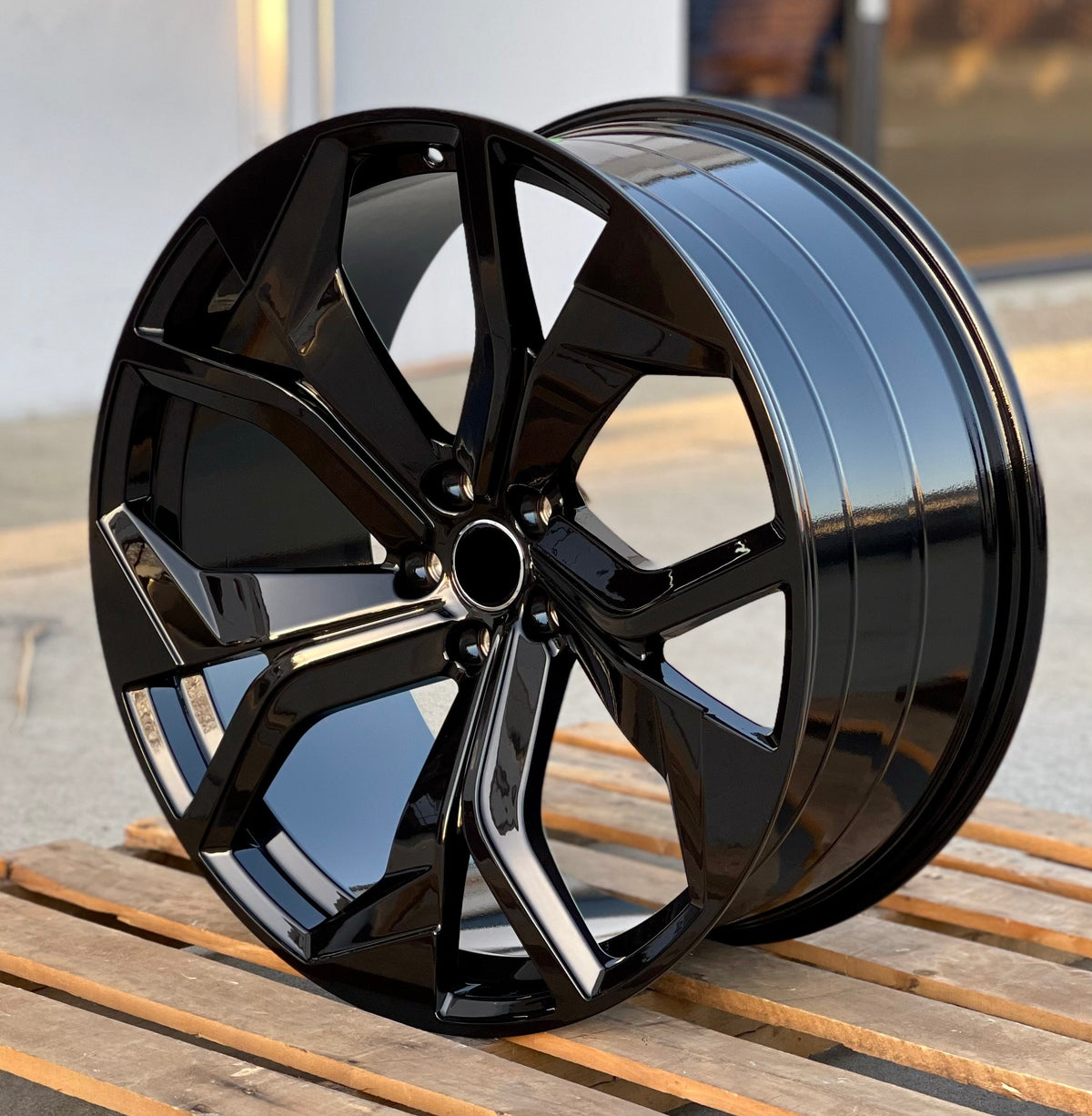 4 New 21" Gloss Black Rims 21x9.5 5x112 +26 Fits Audi Q3 Q5 Q7 Q8 SQ5 SQ7 SQ8 A7 A8 S7 S8 - alphasone