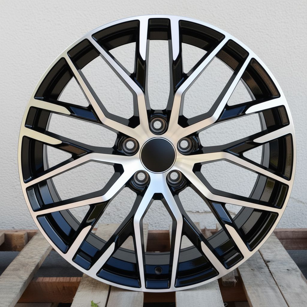 AU1 21x9.5 5x112 +36 66.6 Black Machined Face