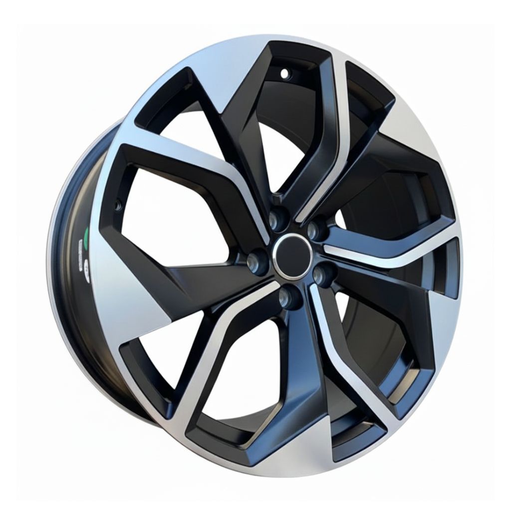 AU13 22x10 5x112 +26 66.6 Black Machined Face