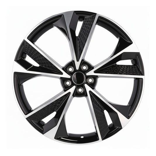 AU14 18x8 5x112 +35 66.6 Black Machined Face