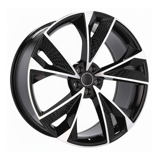 AU14 19x8.5 5x112 +32 66.6 Black Machined Face