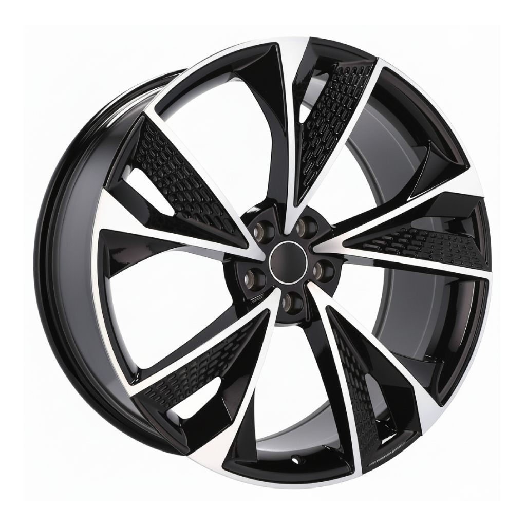 AU14 20x9 5x112 +32 66.6 Black Machined Face
