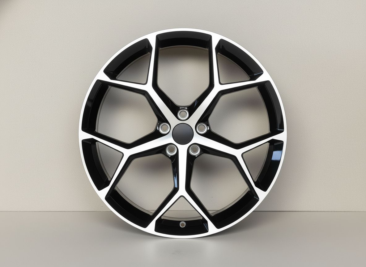 AU16 21x9 5x112 +26 66.6 Black Machined Face