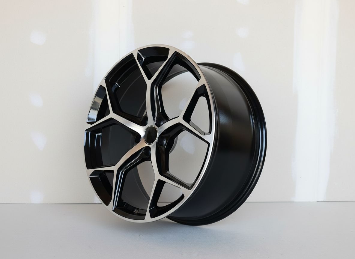 AU16 21x9 5x112 +26 66.6 Black Machined Face