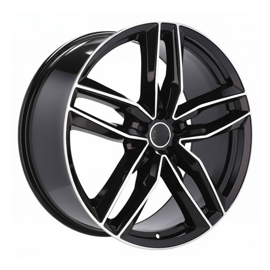 AU3 18X8 5X112 +35 66.6 Black Machined Face