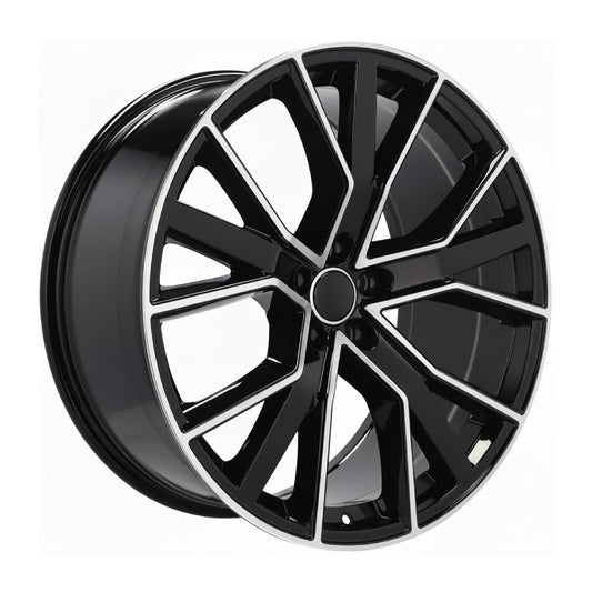 AU5 20X9 5X112 +35 66.6 Gloss Black Machined Face