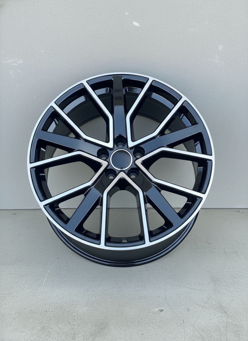AU5 20X9 5X112 +35 66.6 Gloss Black Machined Face