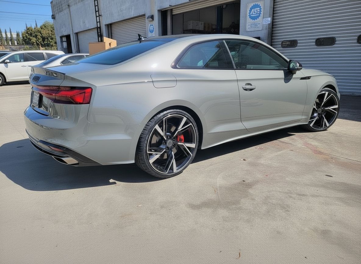 AU9 19x8.5 5x112 +32 66.6 Black Machined Face