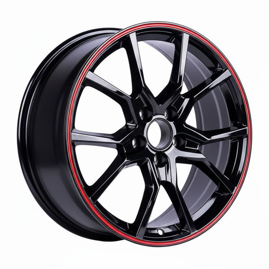 HD3 18x8 5x114.3 +35 64.1 Gloss Black Red Tip