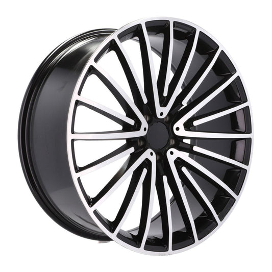 MB15 19x8.5/19x9.5 5x112 +35/+40 Black Machined Face (Set of 4)