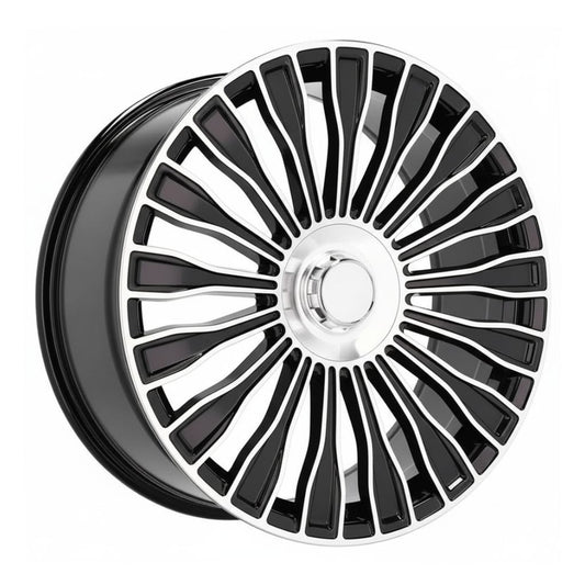 MB17 20x8.5 5x112 +35 66.6 Gloss Black Machined Face