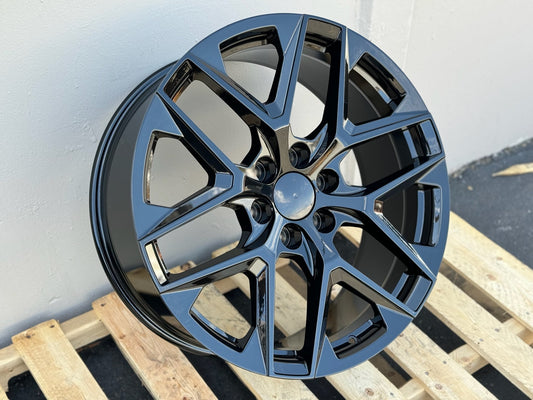 GM8 22x9 6x139.7 +24 78.1 GLOSS BLACK (FITS GMC SILVERADO TAHOE SIERRA)
