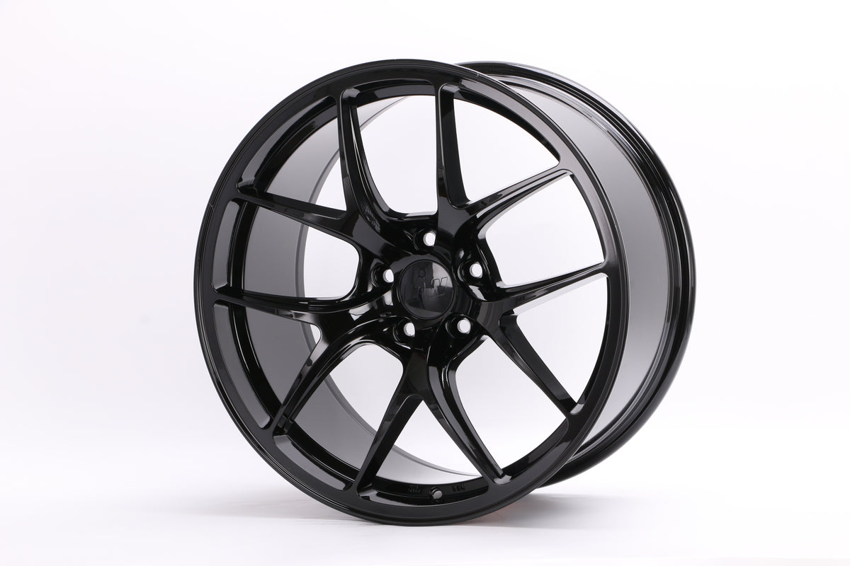 W005-GB 20x8.5 5x112/114.3 ET35 73.1 Gloss Black Set of 4 Wheels