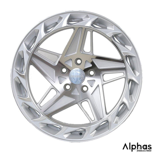 Regen5 R35 18x9.5 5x114.3 38ET Machine Silver (Set of 4 Wheels) - alphasone
