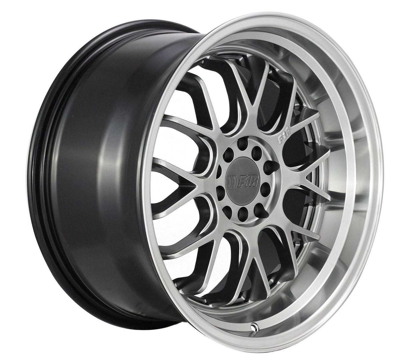 F1R F21 17x8.5 5x100/114.3 35 Hyper Black/Polish Lip v2 (Set of 4 Wheels) - alphasone