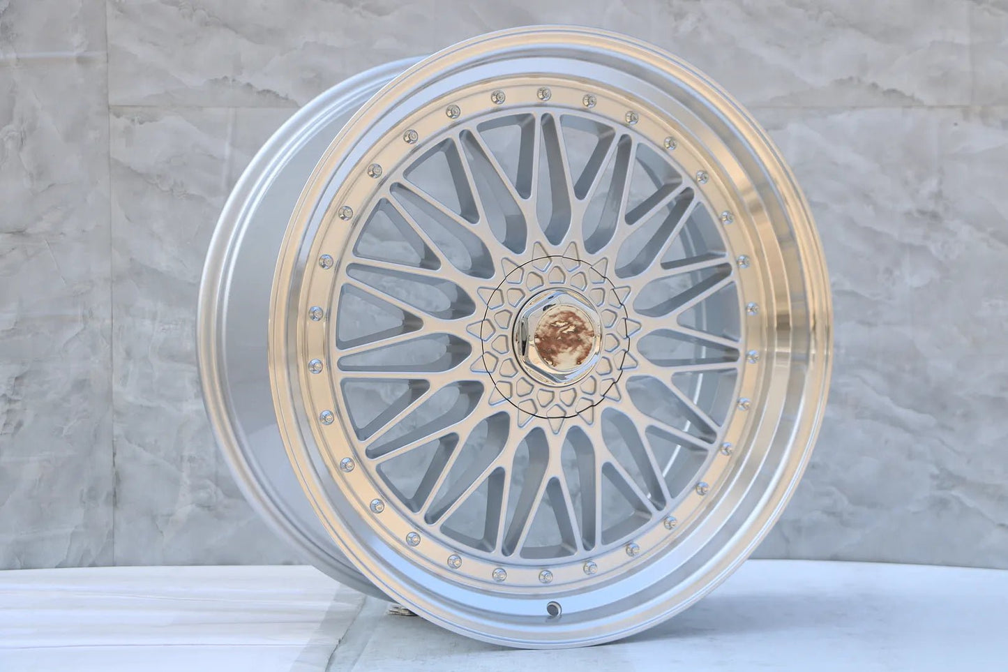 4 WHEELS RIMS / W885 Silver Machined Face Silver Rivert 22*9.0 ET30 5x112/114.3 CB73.1 - alphasone