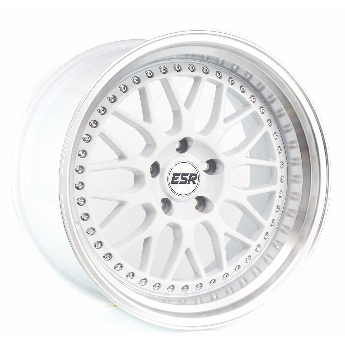 ESR SR01 18X9.5 5X114.3 15 73.1 GLOSS WHITE/MACHINE LIP - alphasone