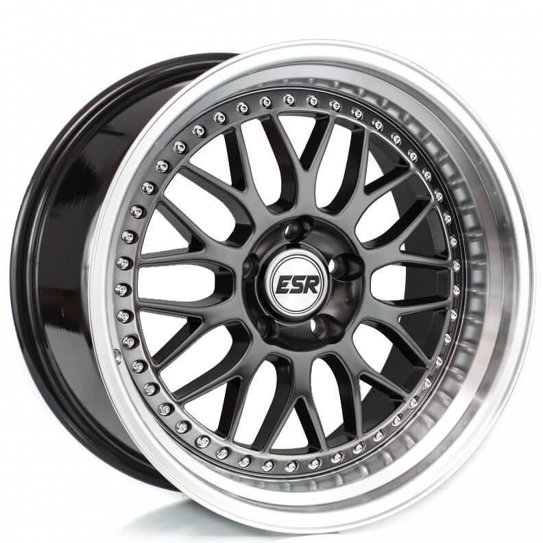 ESR SR01 19X9.5 5X114.3 22 73.1 GUNMETAL MACHINE LIP (Set of 4) - alphasone