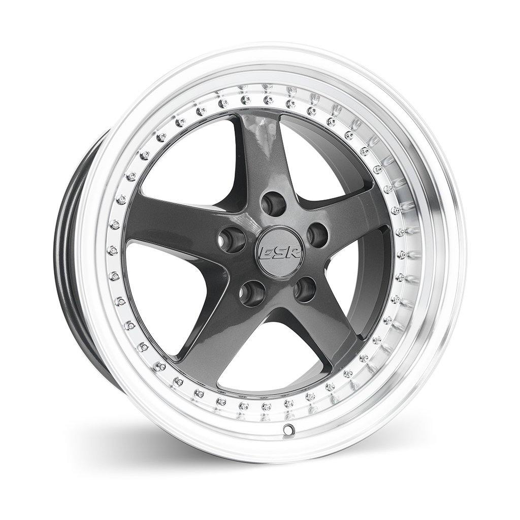 ESR SR04 18X9.5 5X114.3 22 73.1 GUNMETAL MACHINE LIP - alphasone