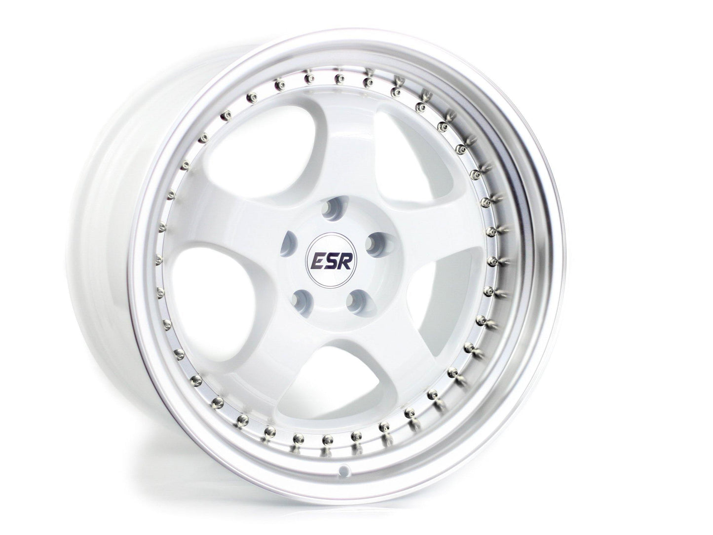 ESR SR06 18X8.5 5X114.3 30 73.1 WHITE MACHINE LIP - alphasone
