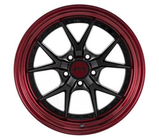 F1R F105 18x8.5 5x114 38 Black/Red Lip (Set of 4 Wheels) - alphasone