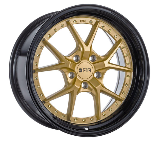 F1R F105 18x9.5 5x114 25 Gold/Black Lip (Set of 4 Wheels) - alphasone