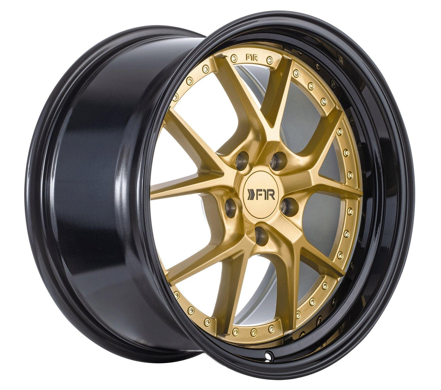 F1R F105 18x9.5 5x114 38 Gold/Black Lip (Set of 4 Wheels) - alphasone