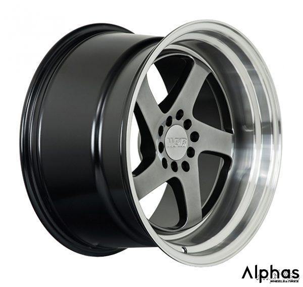 F1R F28 20x11 5x114 25 Hyper Black/Polish Lip (Set of 4 Wheels) - alphasone