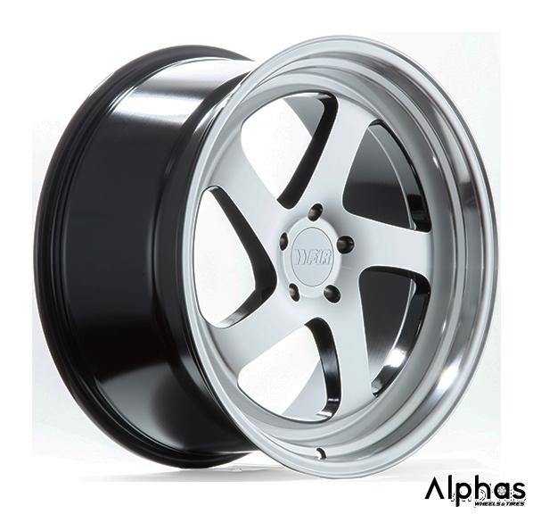 F1R F28 20x8.5 5x114 17 Machine Black/Polish Lip (Set of 4 Wheels) - alphasone