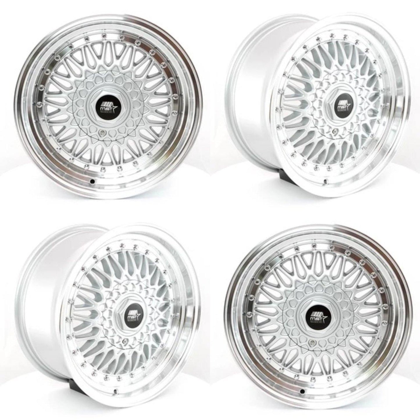 MST MT13 5x100/5x114.3 16x8.0 20 73.1 Silver w/Machined Lip (SET OF 4) - alphasone