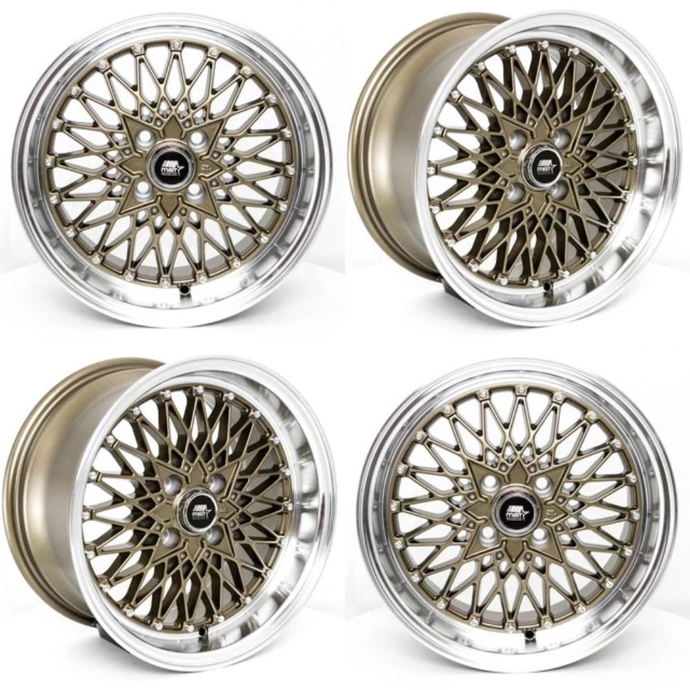 MST MT16 4x100 15x8.0 20 73.1 Bronze w/Machined Lip (Set of 4) - alphasone