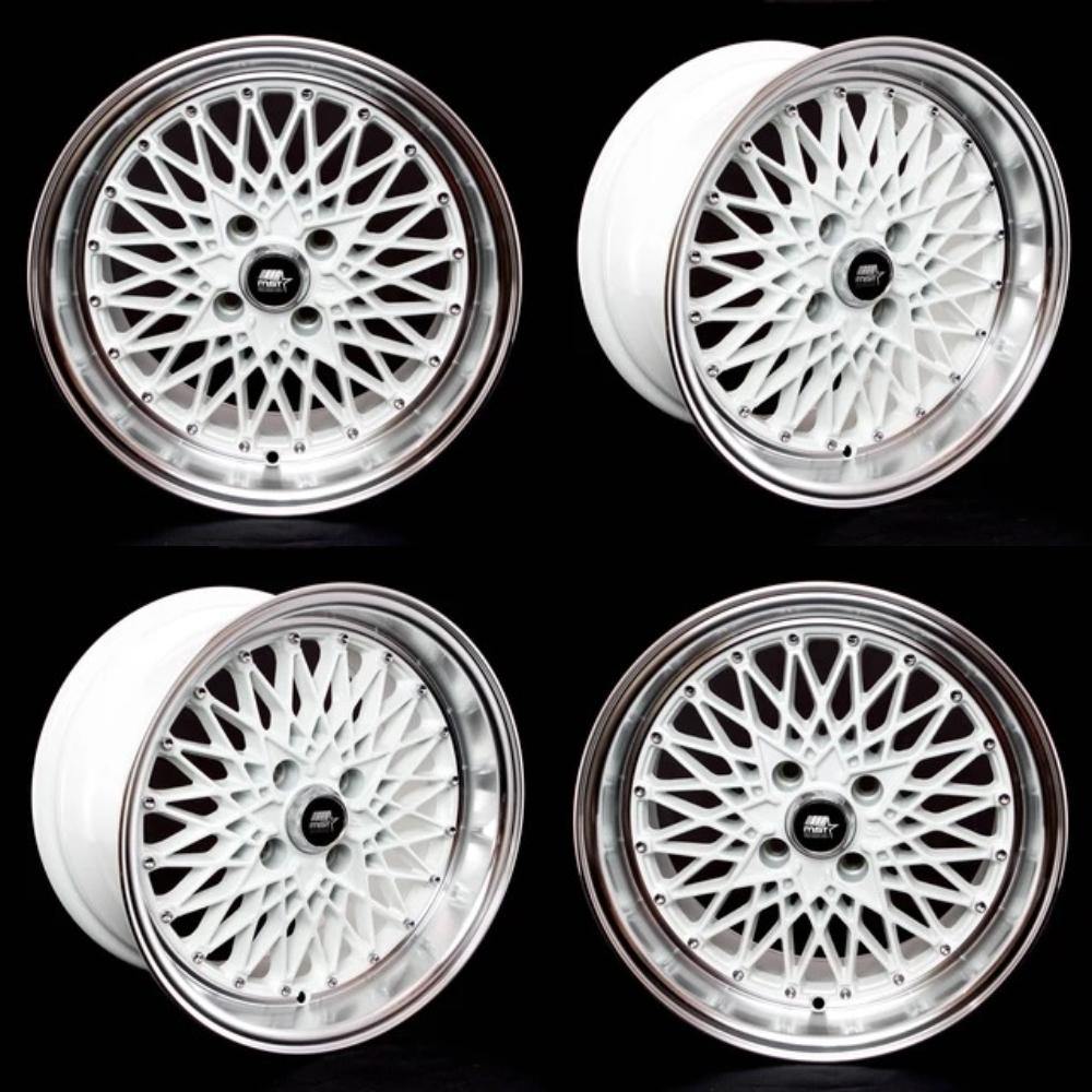 MST MT16 4x100 15x8.0 20 73.1 White w/Machined Lip (Set of 4) - alphasone