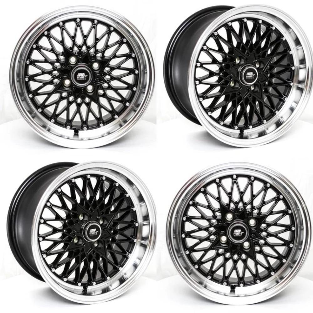 MST MT16 5x114.3 16x8.0 20 73.1 Black w/Machined Lip (Set of 4) - alphasone