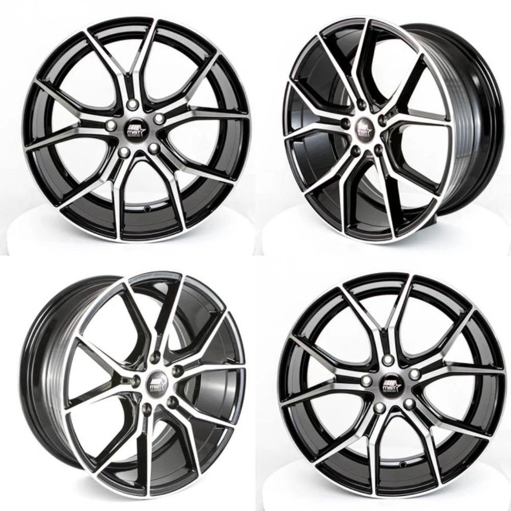 MST MT37 5X114.3 17x7.5 42 73.1 Black w/Machined Face (Set of 4) - alphasone