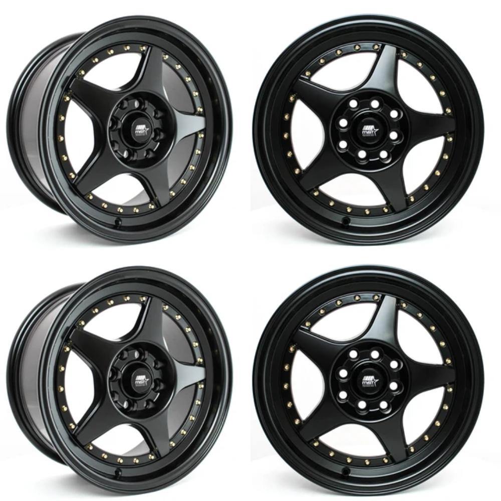 MST MT42 4X100/114.3 15X7.0 25 73.1 Matt Black (Set of 4) - alphasone