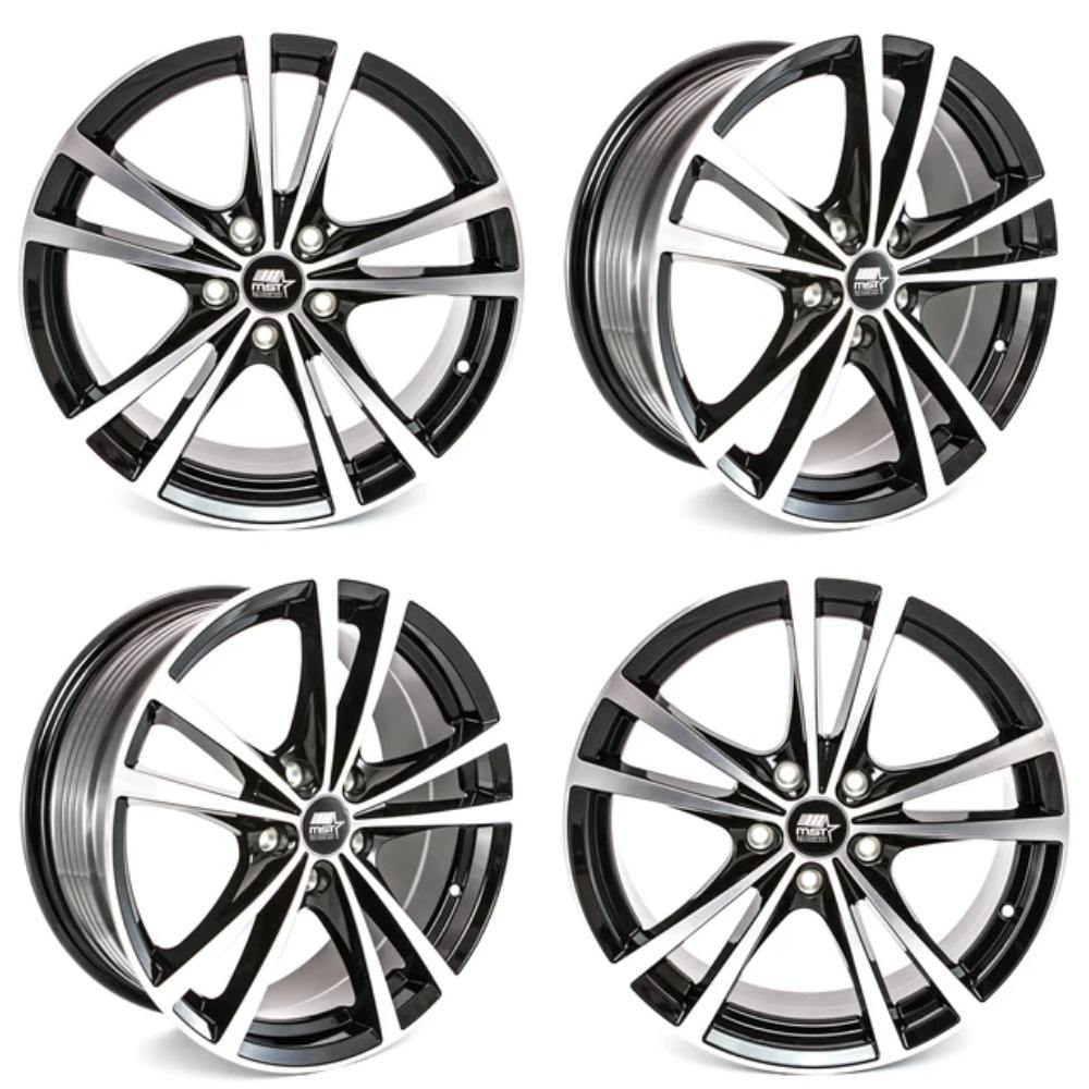MST Saber 5x115 16x7.0 45 72.69 Glossy Black w/Machined Face (SET OF 4) - alphasone