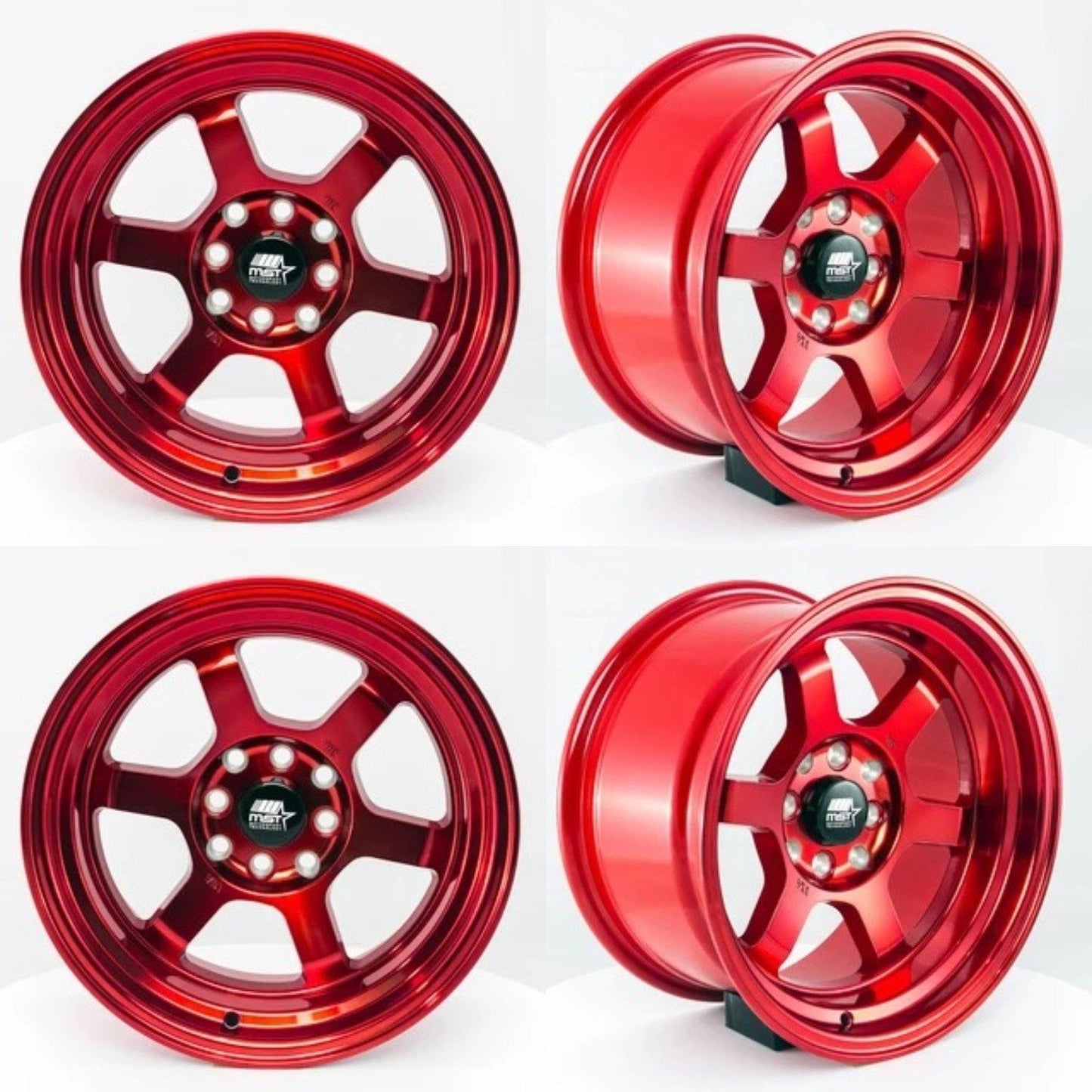 MST Time Attack 15x8.0 4x100/4x114.3 0 73.1 Ruby Red (Set of 4) - alphasone