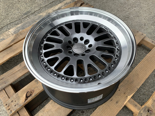 ON SELL - NEW SET OF 4 - ROTA FLUSH 18X9.5 5X100 +38 73.1 HYPER BLACK MACHINED LIP FITS TC BRZ GT86 FOR SUBARU WRX BRZ SCION FRS - alphasone