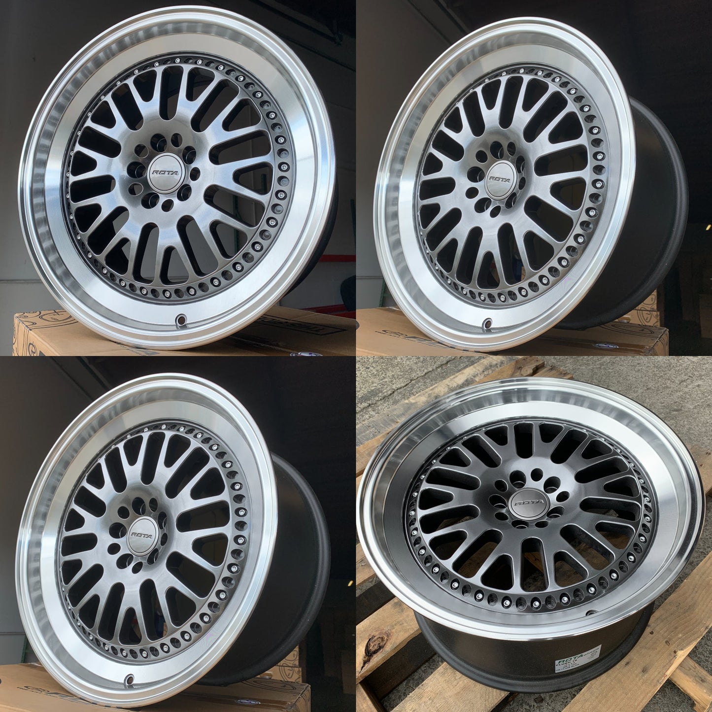 ON SELL - NEW SET OF 4 - ROTA FLUSH 18X9.5 5X100 +38 73.1 HYPER BLACK MACHINED LIP FITS TC BRZ GT86 FOR SUBARU WRX BRZ SCION FRS - alphasone