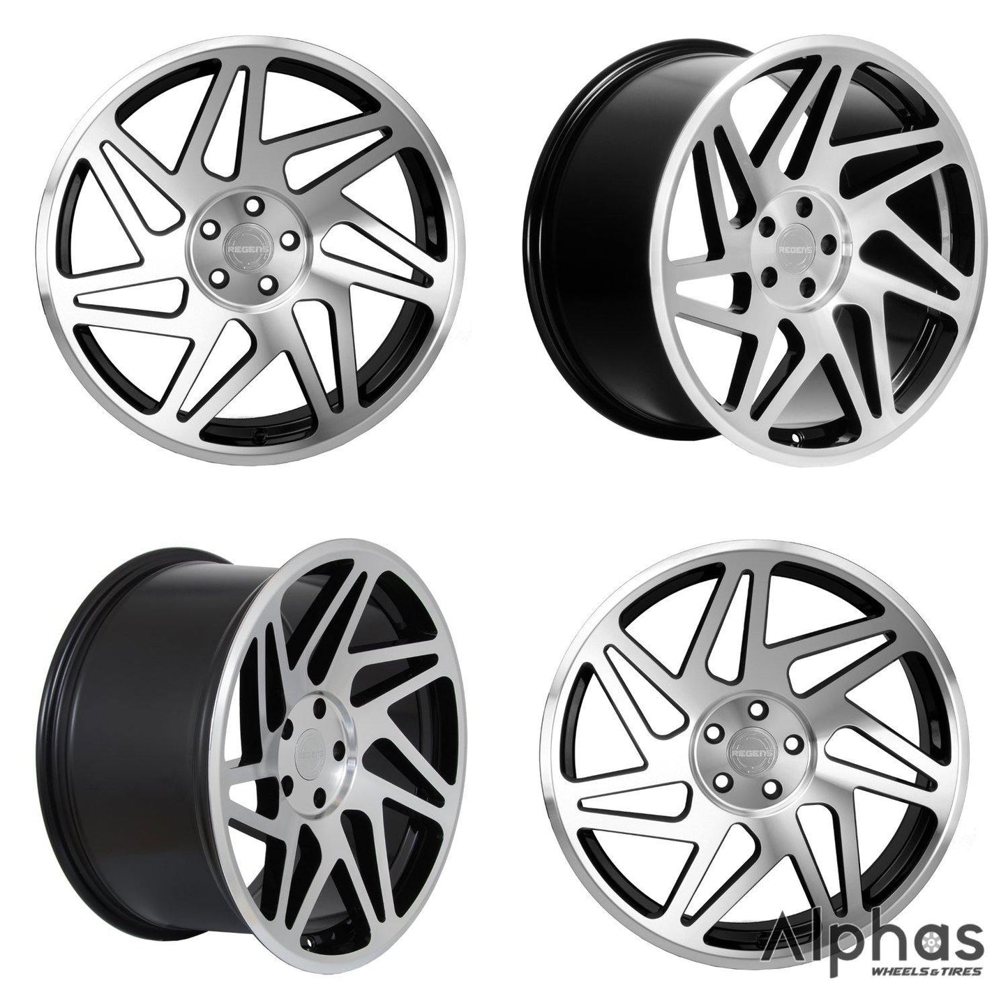 Regen5 R31 18x9.5 5x120 35ET Machine Black (Set of 4 Wheels) - alphasone