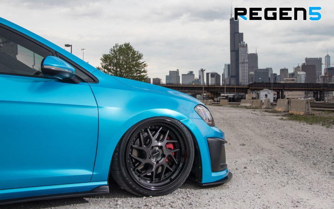Regen5 R33 18x8.5 5x100 35ET Smoked Carbon/Black Lip (Set of 4 Wheels) - alphasone