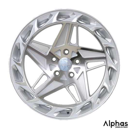 Regen5 R35 18x8.5 5x114.3 38ET Machine Silver (Set of 4 Wheels) - alphasone