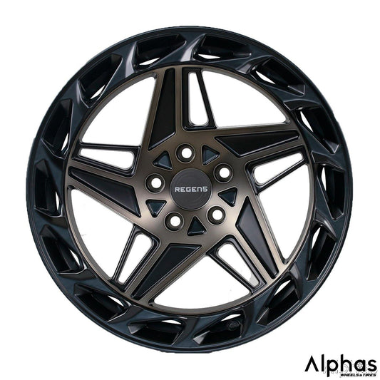 Regen5 R35 18x9.5 5x114.3 38ET Matte Double Black (Set of 4 Wheels) - alphasone