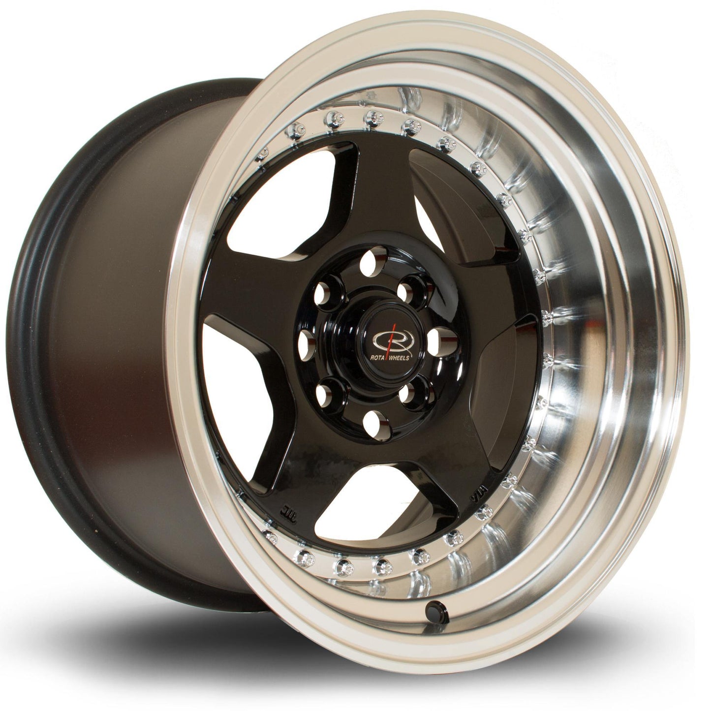 ROTA KYUSHA 15x8 4X100 0 671 HYPERBLACK WITH POLISH LIP - alphasone