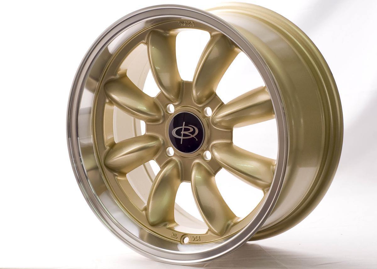 ROTA RB 15x7 4X100 25 57.1 GOLD WITH POLISH LIP - alphasone
