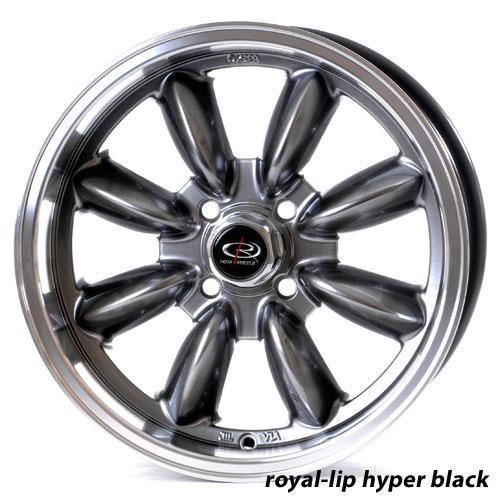 ROTA RB 15x7 4X100 25 57.1 HYPERBLACK WITH POLISH LIP - alphasone
