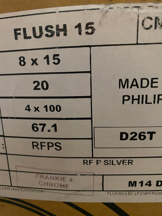 SELL - NEW SET OF 4 - ROTA FLUSH 15X8 4X100 +20 67.1 SILVER MACHINED LIP BLACK MIATA 240SX EG6 DC2 CIVIC Integra Flush FITMENT - alphasone