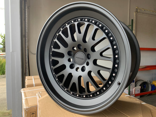 SELL - NEW SET OF 4 - ROTA FLUSH 18X9.5 5X114.3 +30 73.1 FLAT BLACK RSX 240SX 350Z 370Z S2000 CIVIC ACCORD Aggressive Flush FITMENT - alphasone