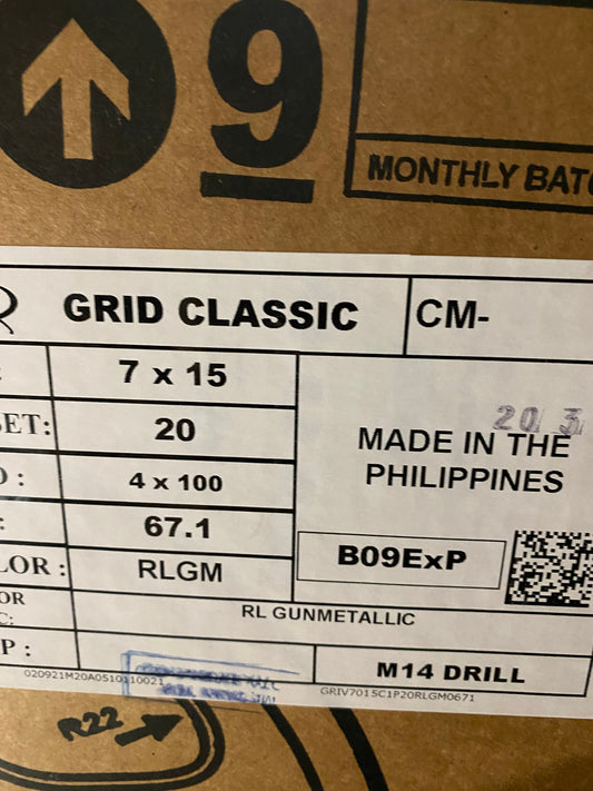 SELL - NEW SET OF 4 - ROTA GRID CLASSIC 15X7 4X100 +20 67.1 GUN METAL MACHINED LIP MIATA 240SX EG6 DC2 CIVIC Integra Flush FITMENT - alphasone